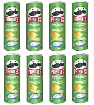 8x165g PRINGLES Chipsy Cream & Onion UK
