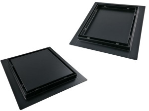 Odpływ Liniowy Kwadratowy 20x20 Cm Czarny Mat Niski 52mm