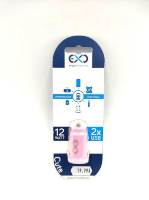 Ładowarka samo. eXc CUTE, 2xUSB, 2.4A,mix