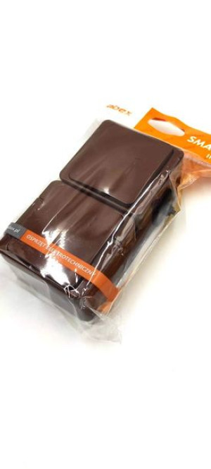 Gniazdo wtyczkowe pojedyncze- SMART- 2P+Z bryzgood. + wyłącznik; brązowy