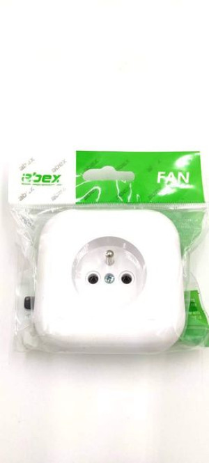 Gniazdo wtyczkowe pojedyncze -FAN- p/t 2p+Z z przesłoną 16A, 250V; biały