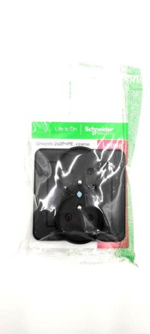Leona gniazdo 2x2P+PE, antracytowe SCHNEIDER