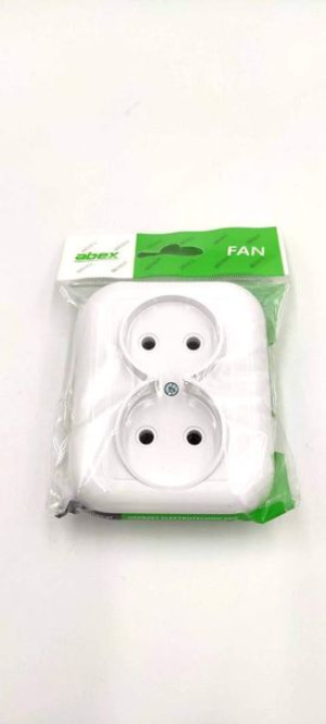 Gniazdo wtyczkowe podwójne -FAN- p/t 2x2p 16A, 250V; biały