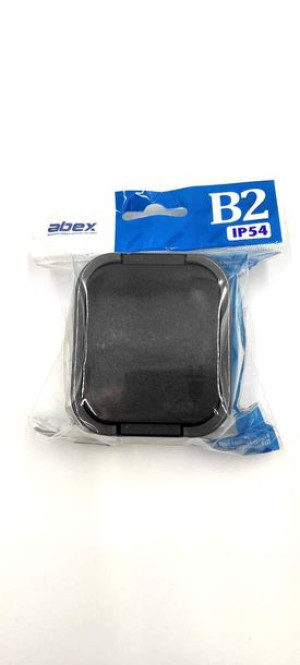 Gniazdo wtyczkowe pojedyncze -B2- 2P+Z bryzgoodporne z klapką; szaro-czarny