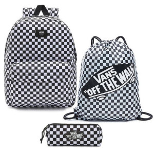 Zestaw Plecak szkolny Vans Old Skool Szachownica - VN0A5KHRY28 + Worek + Pi