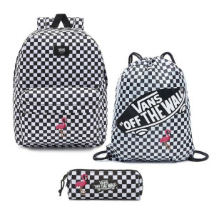 Zestaw Plecak szkolny Vans Old Skool Szachownica flamingo + Worek + Piórnik