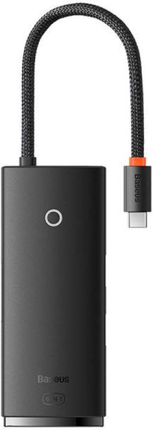 Hub 6w1 Baseus Lite Series USB-C do 2x USB 3.0 + USB-C + HDMI + SD/TF (czar