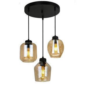 Lampa Wisząca Plafon W Stylu Loft Santo 3 Bursztyn Metal