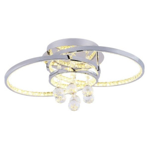 Glamour lampa sufitowa Casti pierścienie z kryształkami chrom