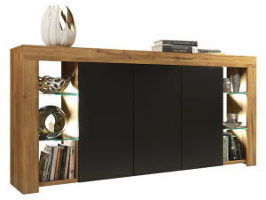 Komoda Szafka Loft Retro Dąb/czarny Rtv E115