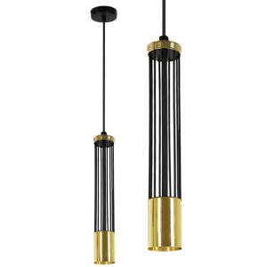 Lampa Wisząca Rubio 1 czarna Tuba Zwis Whadło Salon