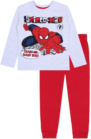 Szaro-czerwona, chłopięca piżama z długim rękawem SPIDER-MAN