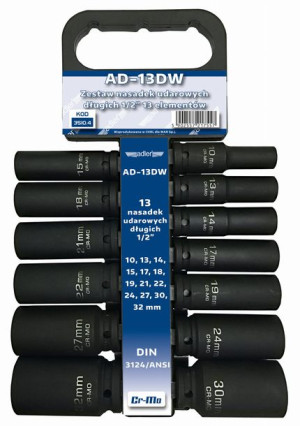 Nasadki Udarowe 1/2" 13 sztuk ADLER