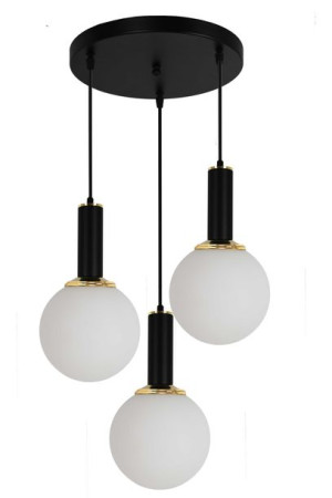 Lampa Wisząca Iglesio 3P czarna Zwis Tuba Salon Loft