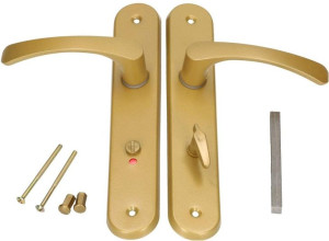 Klamka Drzwiowa Do Drzwi Biszkopt 90mm Złota Wc