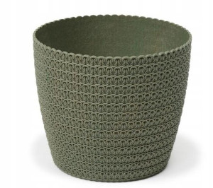 Doniczka okrągła Jersey Eco zielony leśny 22 cm