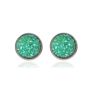 Kolczyki Sztyfty Glitter Green
