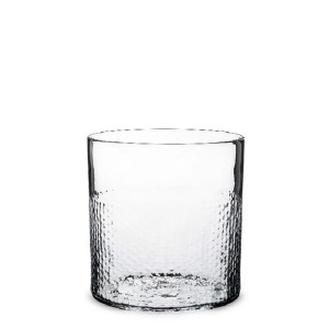 Wazon szklany cylinder w części pokryty dekorem 9x8 cm