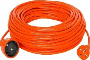 Przedłużacz jednogniazdowy 2p, 10A, 2500W, z przewodem OMY 2x1mm2, 15m
