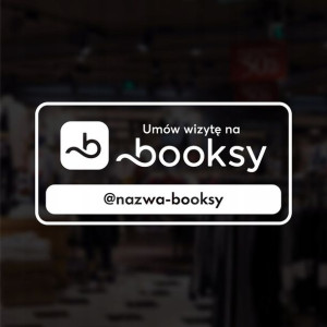 NAKLEJKA NA SZYBĘ Umów wizytę na Booksy | 30x15cm