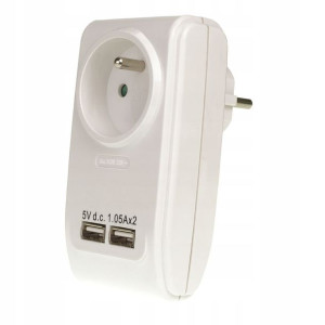 Rozgałęźnik do prądu z ładowarką 2xUSB