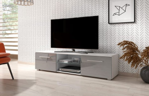 Szafka RTV MOON 140 RTV MOON 140 LE biały/szary połysk 2K