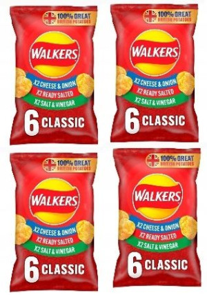 24 x 25g WALKERS Chipsy Mix 4 x 6pack UK