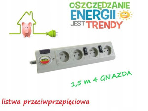 Przedłużacz listwa zasilająca z wyłącznikami 1,5 M