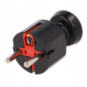 Wtyczka Prosta Uni-schuko 16a 250v Czarna