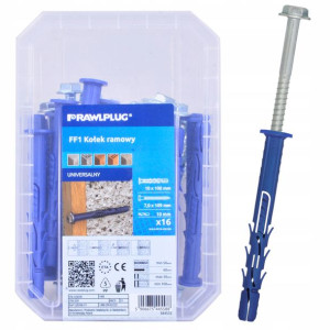 Rawlplug Kołek Ramowy 10x100mm Z Kołnierzem, Wkręt 7x109mm 16szt/opak