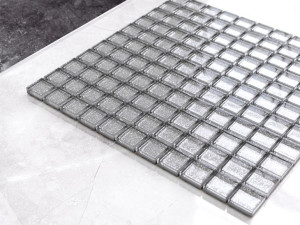 Mozaika Szklana Srebrna Silver Brokat 30x30cm 8mm