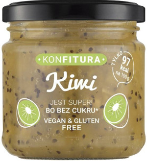 Konfitura Kiwi Bez Cukru Bezglutenowa dla Wegan Vege 190 g - Devaldano