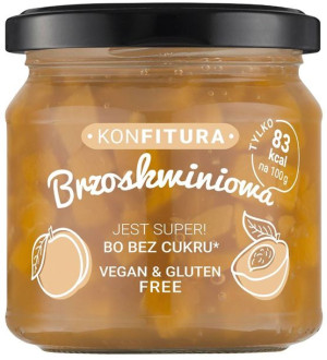Konfitura Brzoskwiniowa Bez Cukru Bezglutenowa dla Wegan Vege 190 g - Deval