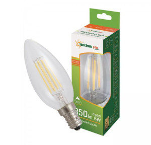 Żarówka LED E14 COG świecowa 6W WW clear SPECTRUM