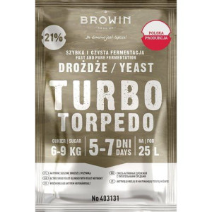 BROWIN Turbo Yeast TORPEDO  5-7 dni drożdże gorzelnicze 21%