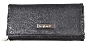 G3-85 Czarny Poziomy Składany Zapinany Portfel Damski Portmonetka J. Jones
