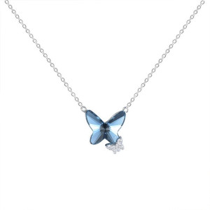 Naszyjnik Srebrny Z Niebieskim Motylem - Butterfly