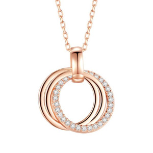 Naszyjnik Z Kółkami Rose Gold