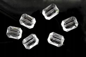 Prostokąty Fasetowane Przezroczyste 13x18mm 6szt
