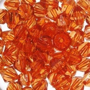 Kryształki Plastik Diament Pomarańcz 8mm 40szt