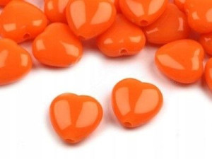 Serca Plastik Pomarańczowe 13x13mm 10szt