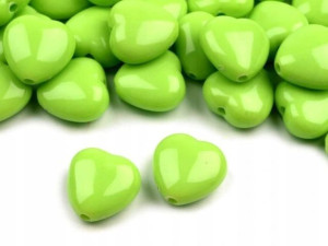 Serca Plastik Seledynowe 13x13mm 10szt