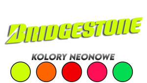 Wycinana naklejka BRIDGESTONE kolory neonowe