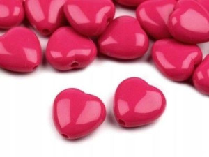 Serca Plastik Malinowe 13x13mm 10szt