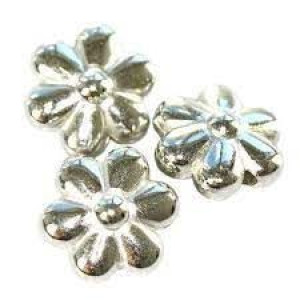 Kwiatki Plastik Srebrne 10mm 10szt