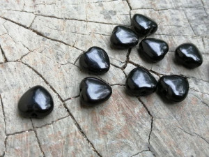 Serca Color Czarne 13x13mm 10szt