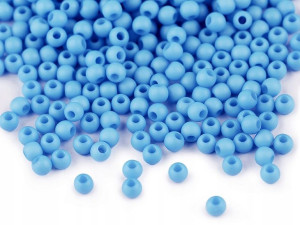 Kule Plastikowe Matowe Nieb. Niebański 4mm 100szt