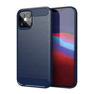 Carbon Case elastyczne etui pokrowiec iPhone 12 Pro Max niebieski