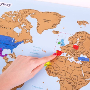 Mapa Odkrywcy Świat Pl Zdrapka Podróżnika Prezent