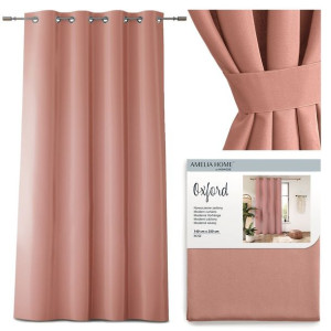 Amelia Home Zasłony Oxford Eyelets Rose 140x250
